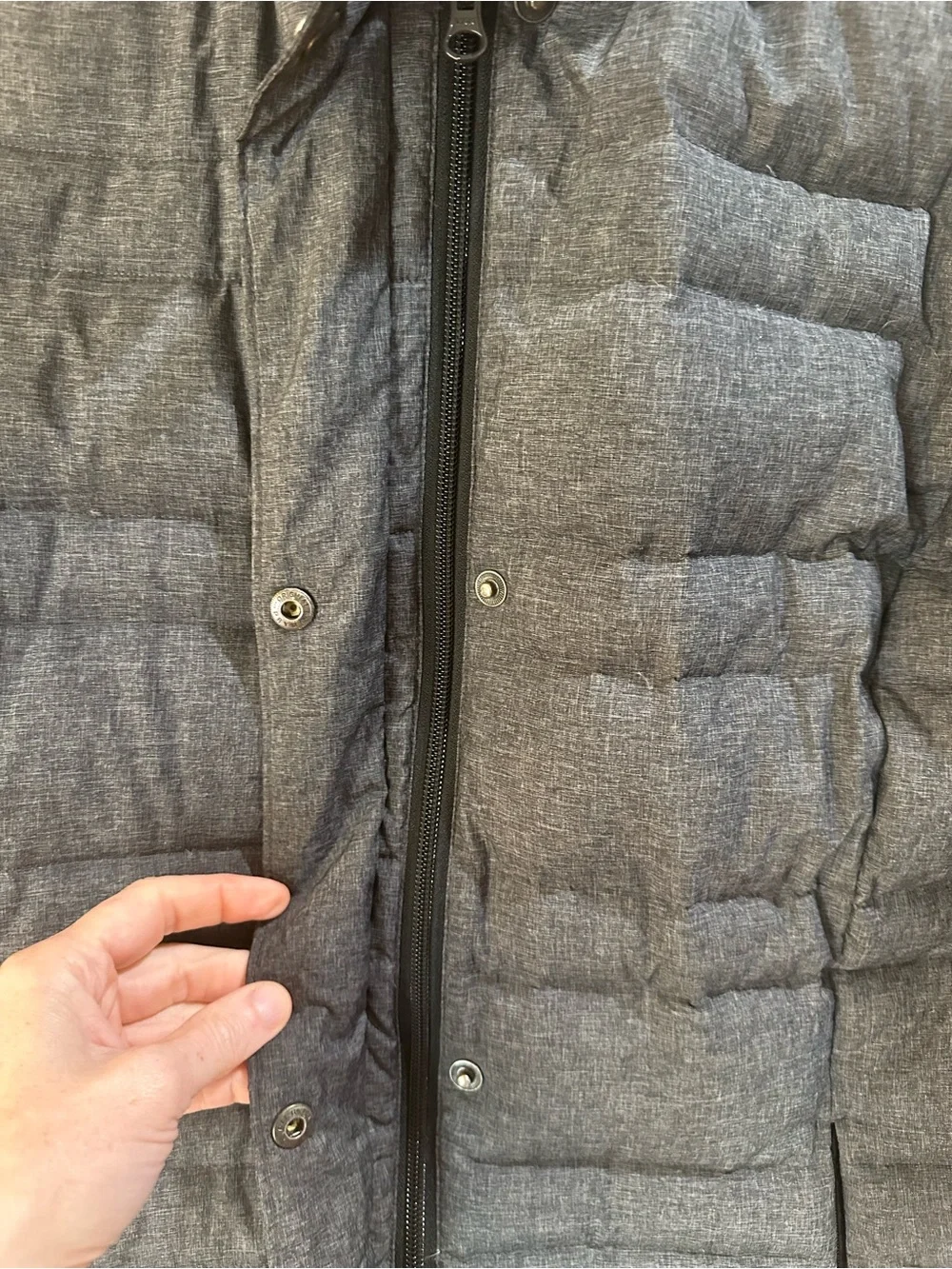 Lands’ End Women’s Small Gray Down Puffer Parka Hooded Long Winter Coat